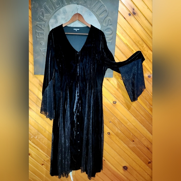 The Pyramid Collection Black Velvet And Lace A Line Dress - Picture 1 of 13